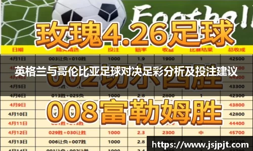 英格兰与哥伦比亚足球对决足彩分析及投注建议
